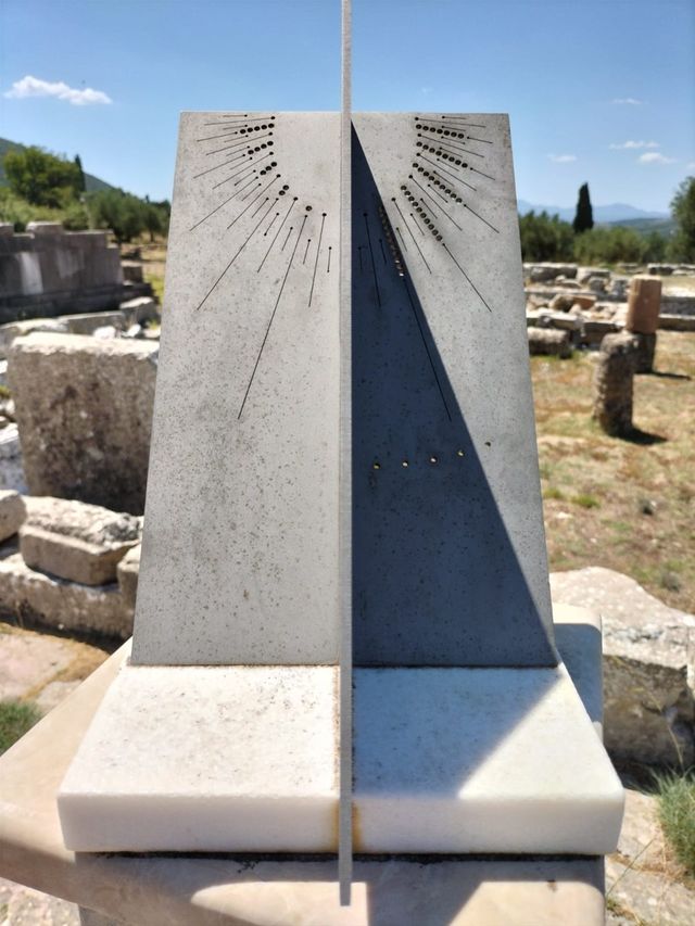 Meridiana nell'antica Messene del Peloponneso IV sec. a. C. Foto dalla mia sezione 
